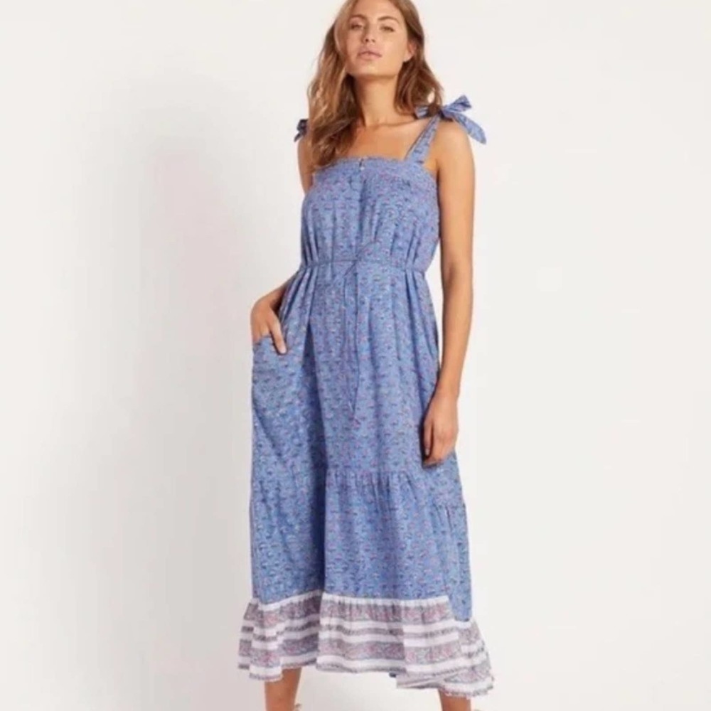 Cleobella Blue India Lotus Midi Dress Size: L